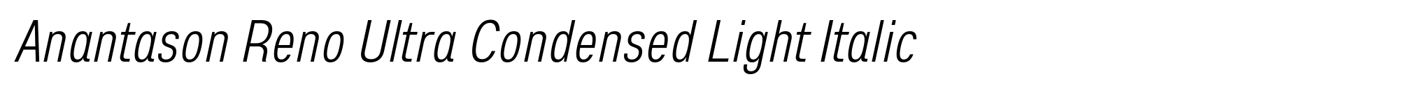 Anantason Reno Ultra Condensed Light Italic image